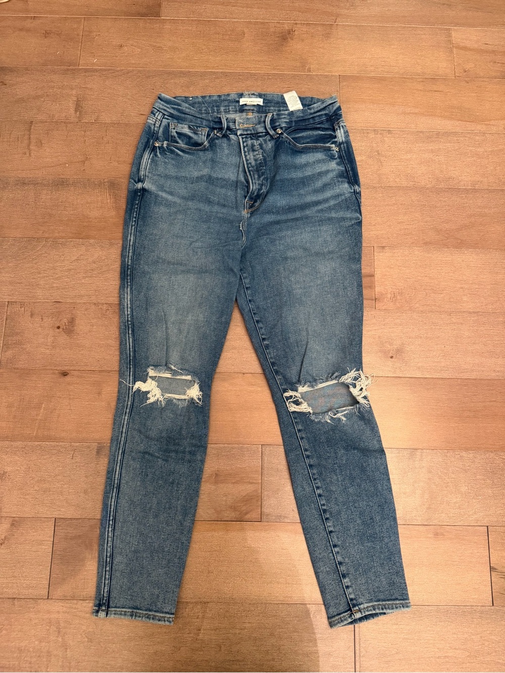 Good American Distressed Blue Skinny Jeans